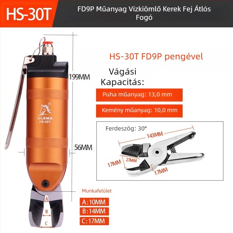 ULEMA pneumatikus olló – műanyag és vezetékek vágására, modell HS-30T