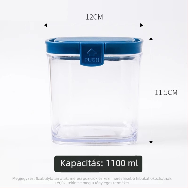 Élelmiszerbiztonságos zárható tárolóüveg kávébabok és gabonafélék számára