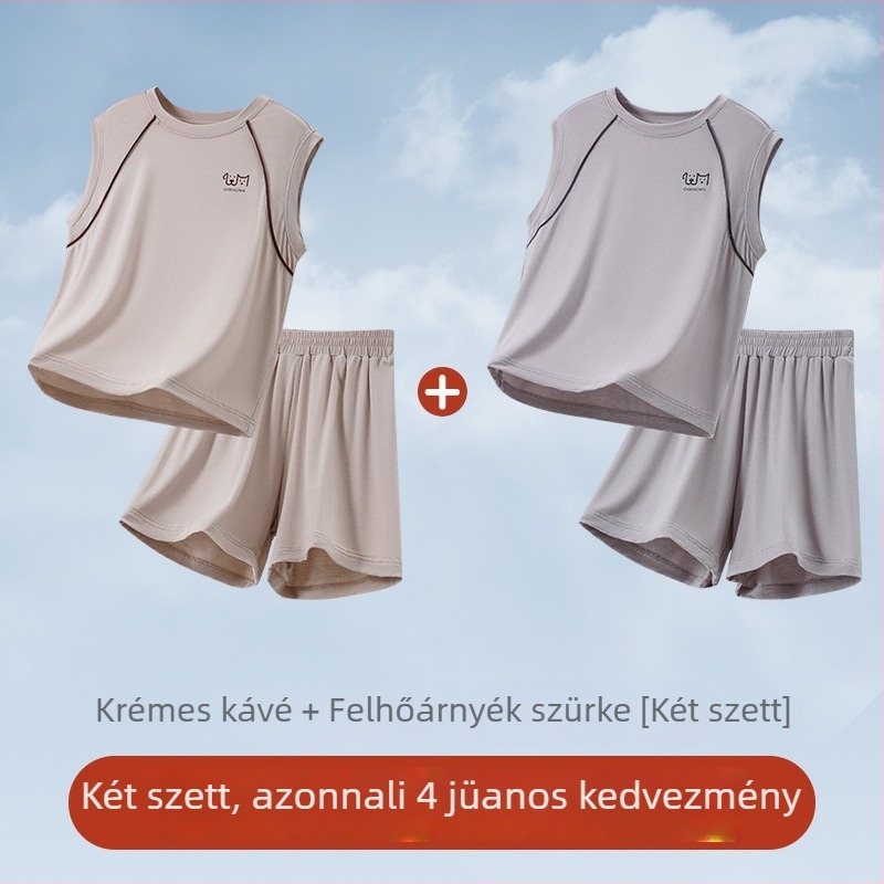 Modal gyerek pizsama szett, uniszex, nagyobb gyerekeknek, vékony fazon