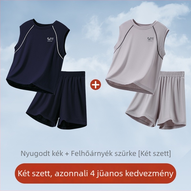 Modal gyerek pizsama szett, uniszex, nagyobb gyerekeknek, vékony fazon