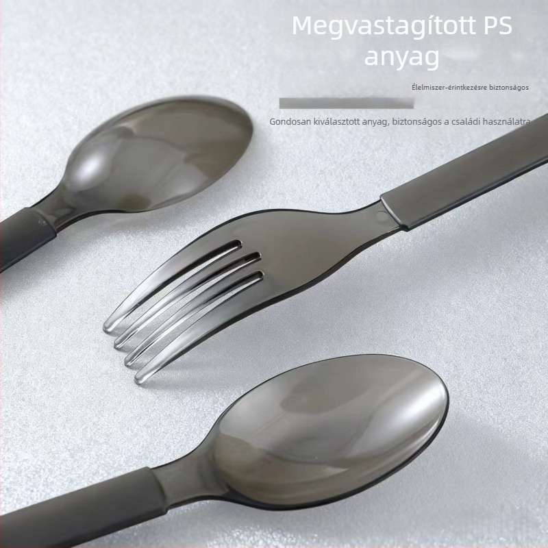 Egyszer használatos műanyag kanalak hosszú nyéllel, egyedi csomagolásban, vastagított, édességekhez