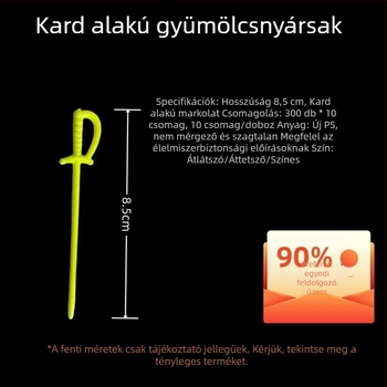 Egyszer használatos műanyag gyümölcsvillák, egyenként csomagolva, nagykereskedelmi célokra