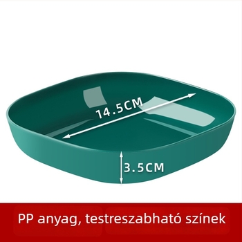 Négyzet alakú műanyag tál salátákhoz és nasikhoz, 14–14,9 cm átmérőjű, mikróhullámú sütőben használható