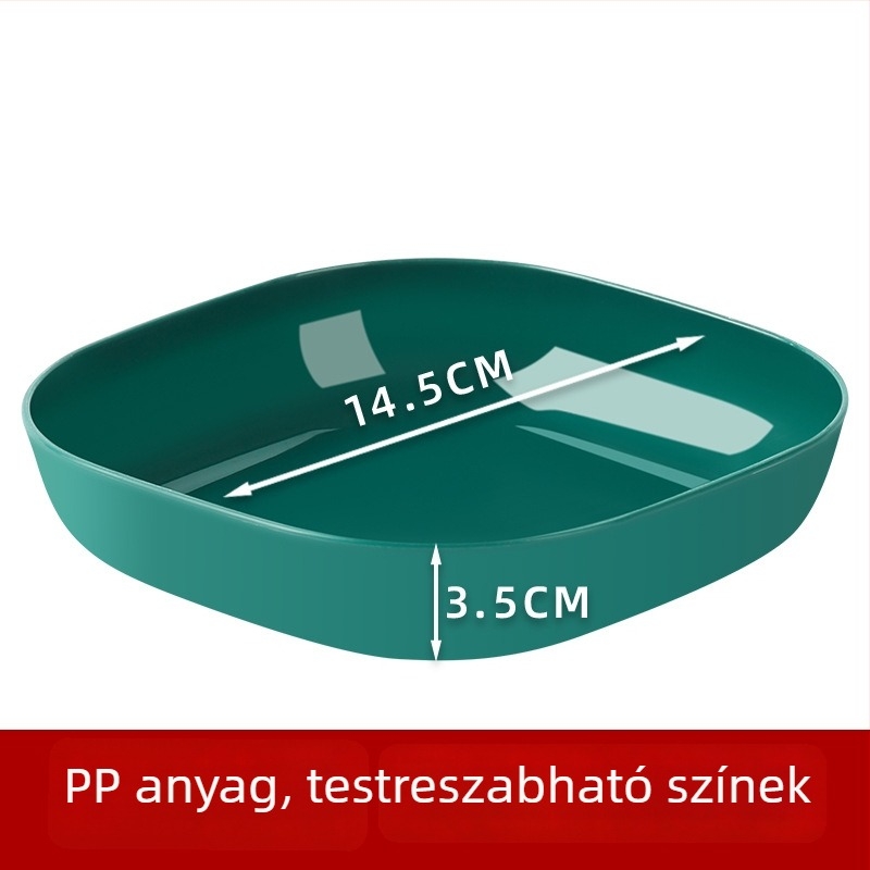 Négyzet alakú műanyag tál salátákhoz és nasikhoz, 14–14,9 cm átmérőjű, mikróhullámú sütőben használható