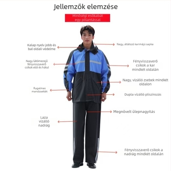 Yunni fényvisszaverő esőkabát és esőnadrág készlet, külön darabok, vastag vízálló, ideális szállításhoz, kerékpározáshoz és építkezéshez