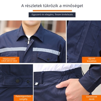 Hosszú ujjú munkaruha, kopásálló őszi-téli szett nyomtatott és hímzett logóval