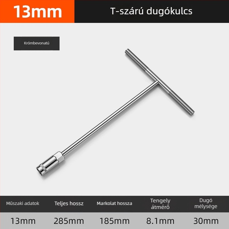 T-alakú dugókulcs készlet autók és motorkerékpárok karbantartásához, többfunkciós hosszabbító szár, külső hatszög fej 8–16 mm