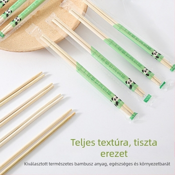 Egyszer használatos bambusz evőpálcikák, egyedi csomagolásban, önzáró csomagolásban, 50 pár, háztartási használatra és elvitelre, hordozható csomag