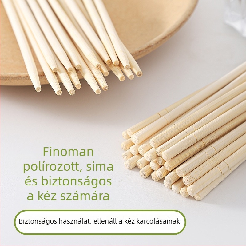 Egyszer használatos bambusz evőpálcikák, egyedi csomagolásban, önzáró csomagolásban, 50 pár, háztartási használatra és elvitelre, hordozható csomag
