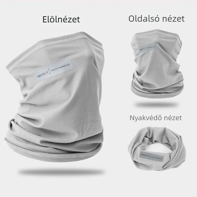 Uniszex kerékpáros napvédő maszk teljes arc- és nyakfedéssel, Ice Silk anyag