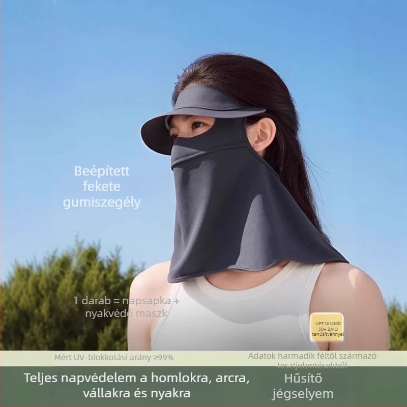 Arc- és nyakvédő kerékpáros maszk, egész éves használatra, lélegző nylon, UV-védelem, árnyékolás és hidratáló kényelem, integrált nyakvédő
