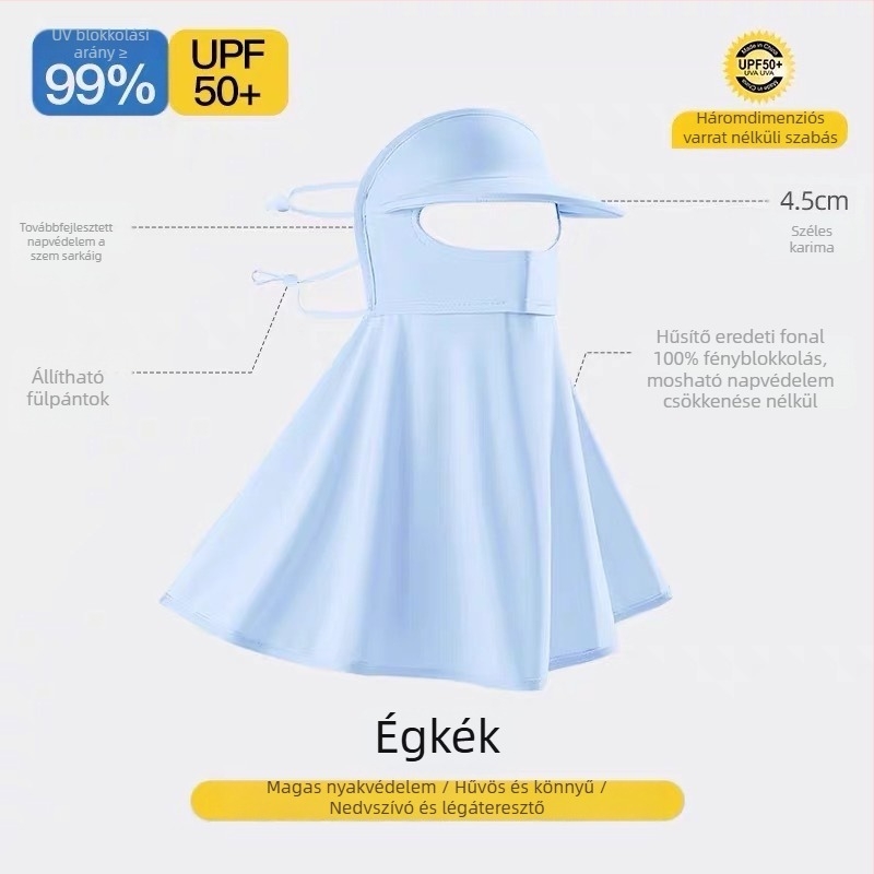 Arc- és nyakvédő kerékpáros maszk, egész éves használatra, lélegző nylon, UV-védelem, árnyékolás és hidratáló kényelem, integrált nyakvédő