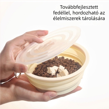Összecsukható, hordozható háziállat-tál – kutyák és macskák számára, kültéri étel- és víztál