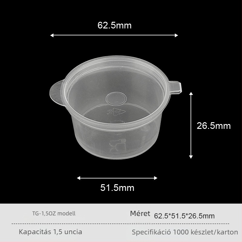 2oz mártásos pohár merítéséhez, egyszer használatos evőpálcikákkal, fűszerekhez kiszállításra