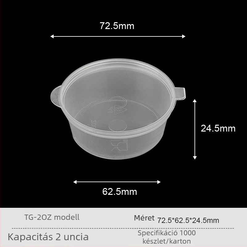 2oz mártásos pohár merítéséhez, egyszer használatos evőpálcikákkal, fűszerekhez kiszállításra