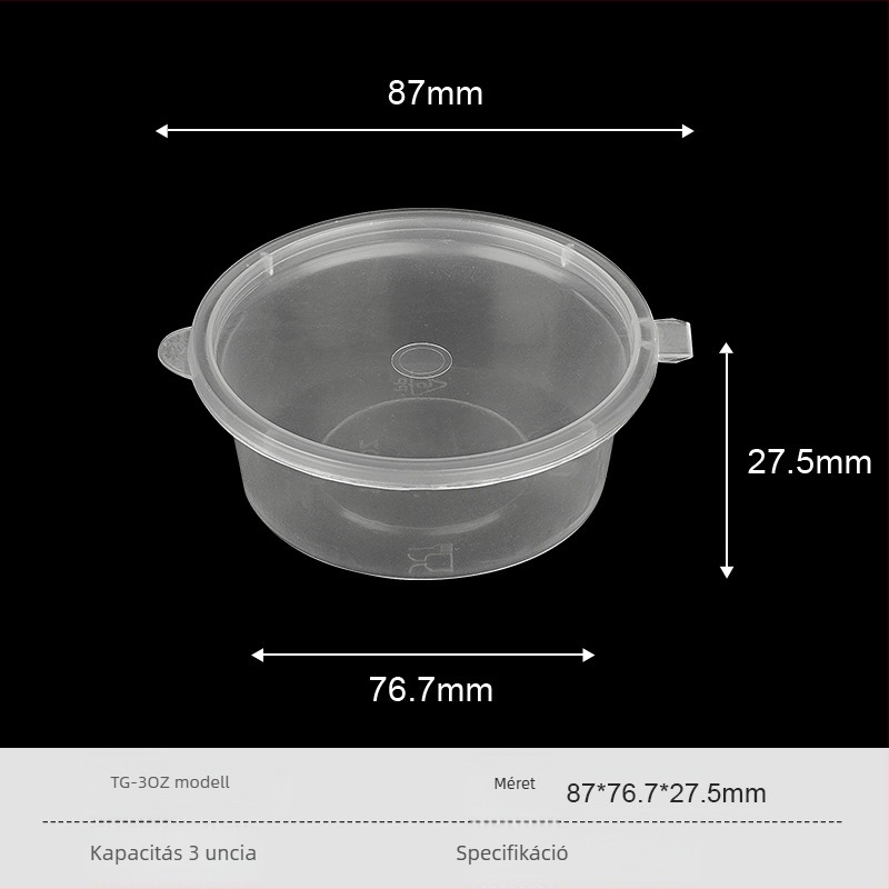 2oz mártásos pohár merítéséhez, egyszer használatos evőpálcikákkal, fűszerekhez kiszállításra
