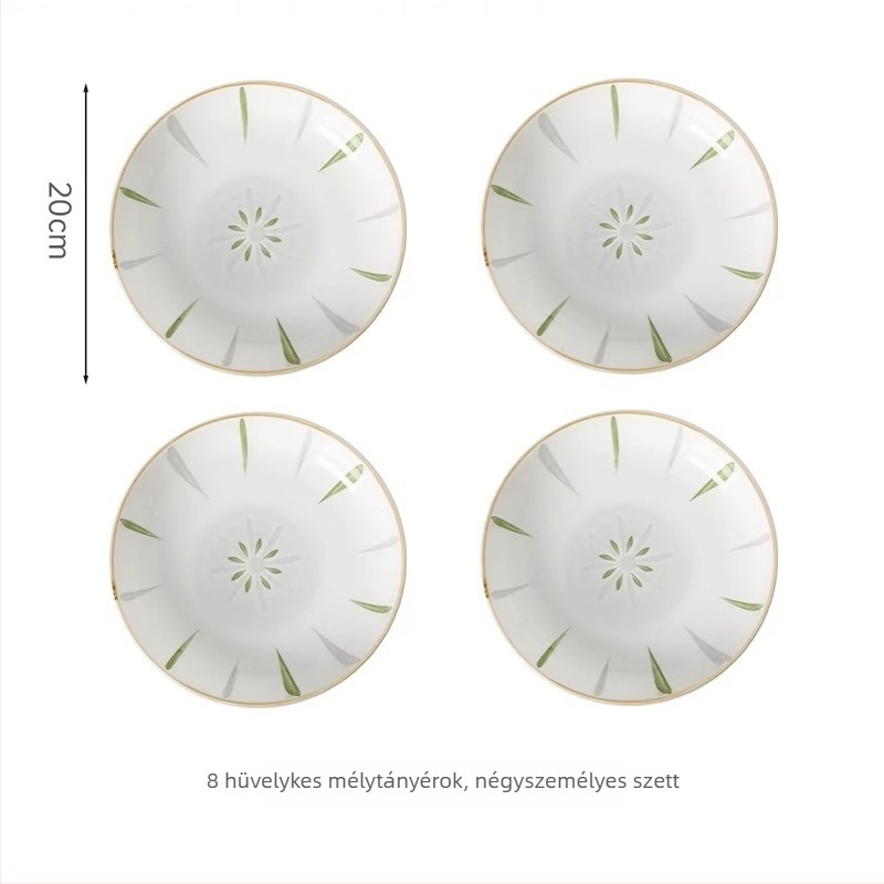 Porcelán tál aláglazúros színnel, csíkos minta, modern minimalista dizájn, kerek mély tál kiszolgálásra, átmérő 11–12 cm