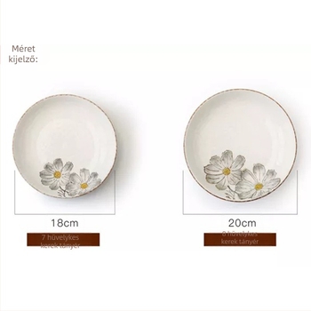Nordic kerek porcelán tányér, kézzel festett Gesang virág mintával, otthoni használatra, mély tál, szállodák és éttermek számára.