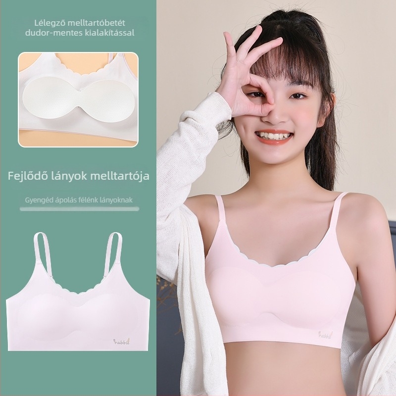 Sima varrású sportmelltartó acélgyűrű nélkül, hátsó támasz, nylon-elasztán