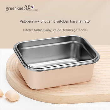 Rozsdamentes acélból készült szigetelt ebédes doboz, mikrohullámú sütőben használható, irodai dolgozók számára, frissen tartja az ételeket.