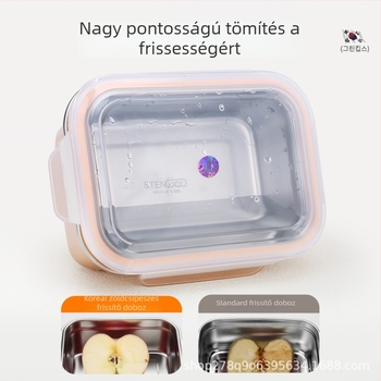 Rozsdamentes acélból készült szigetelt ebédes doboz, mikrohullámú sütőben használható, irodai dolgozók számára, frissen tartja az ételeket.