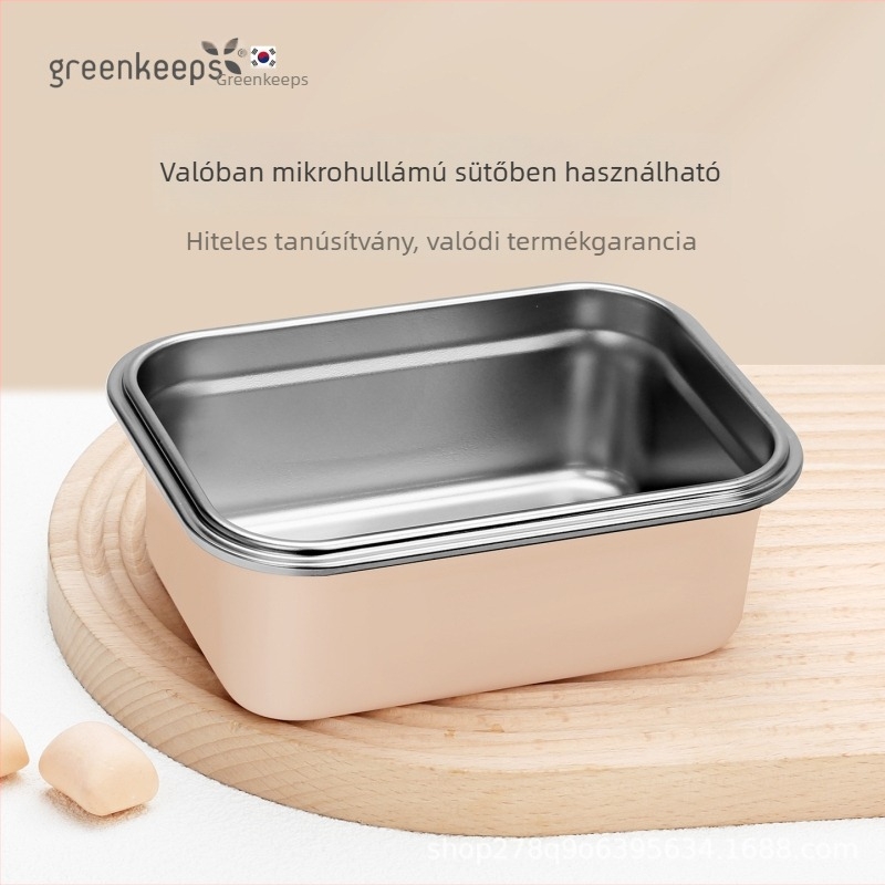 Rozsdamentes acélból készült szigetelt ebédes doboz, mikrohullámú sütőben használható, irodai dolgozók számára, frissen tartja az ételeket.