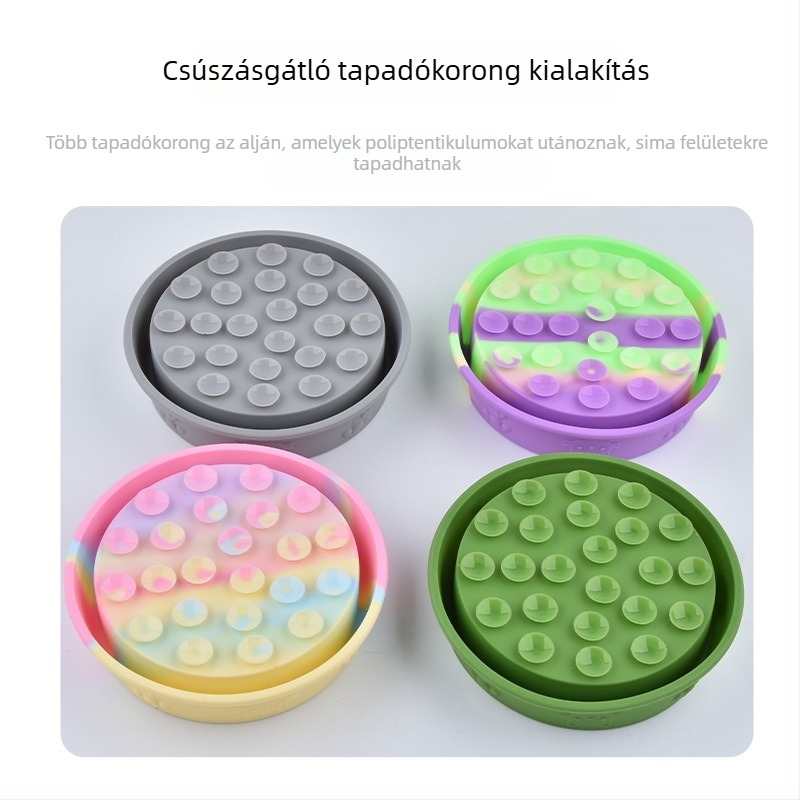Silikon etetőtálak háziállatok számára – lassú etetés, megfulladás elleni védelem, kiöntésmentes kivitel, macskák és kutyák számára, több színben