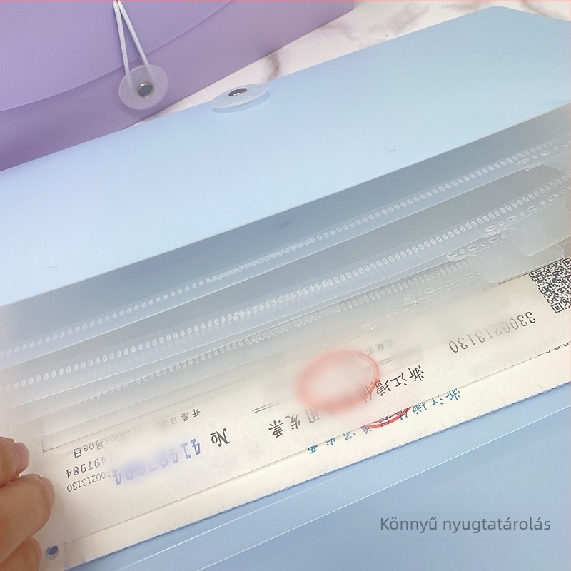 B6 akordion irattartó 13 rekesz, Morandi színű, hordozható