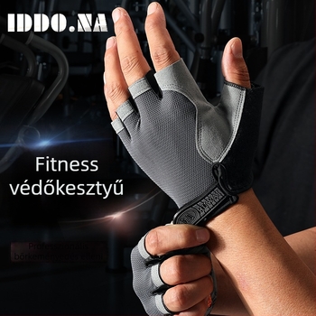 Uniszex félujjú kesztyű kerékpározáshoz és edzéshez, csúszásmentes húzódzkodáshoz, bőrkeményedés elleni védelem