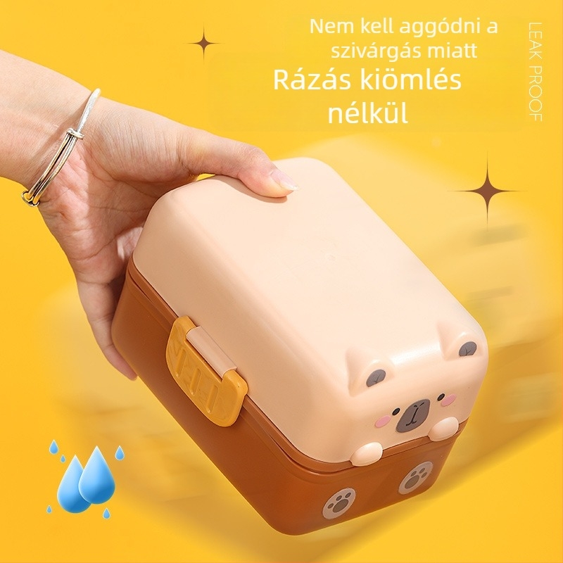 Új rajzfilm témájú ebéddoboz iskolásoknak, mikrózható, nagy kapacitású, két szintes, rekeszekkel, hordozható, zárható