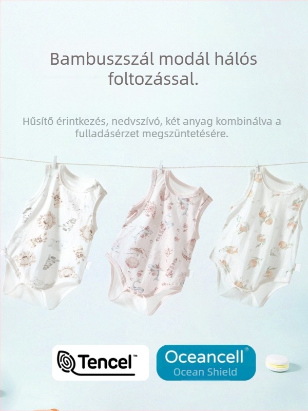 Újszülött ujjatlan pamut romper nyárra, könnyű, uniszex