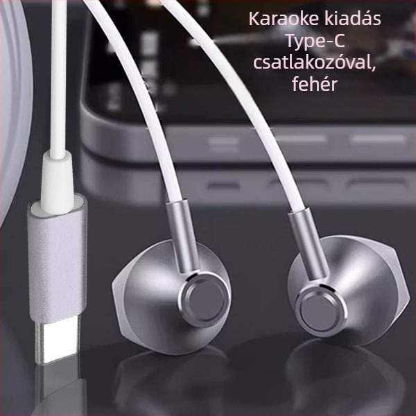 Vezetékes játék karaoke fülhallgató digitális chippel, Type-C és 3,5 mm-es duális interfésszel, esports számára