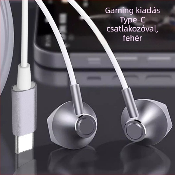 Vezetékes játék karaoke fülhallgató digitális chippel, Type-C és 3,5 mm-es duális interfésszel, esports számára