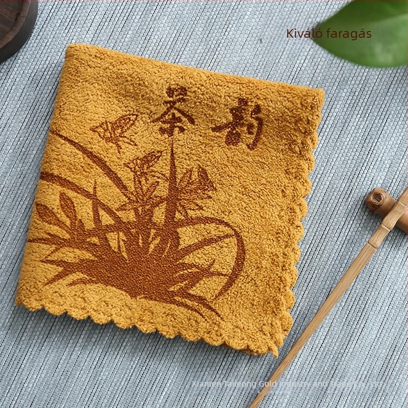 Tailongjin Kung-Fu teáskészlethez törlőkendő, nedvszívó, vastag pamut-lin rost