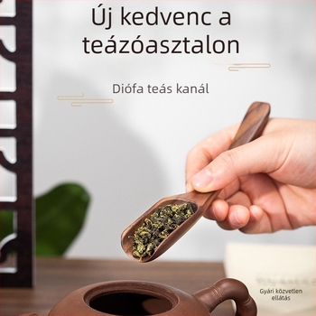 Diófából készült teáskanál – többfunkciós teás eszköz: kanál, lapát és csipesz