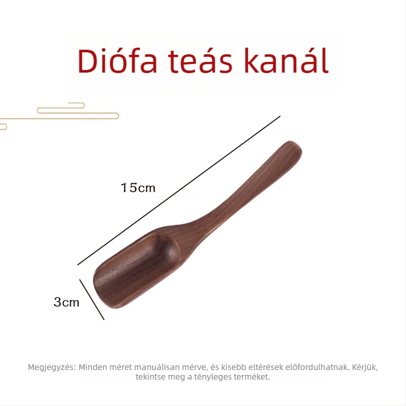 Diófából készült teáskanál – többfunkciós teás eszköz: kanál, lapát és csipesz