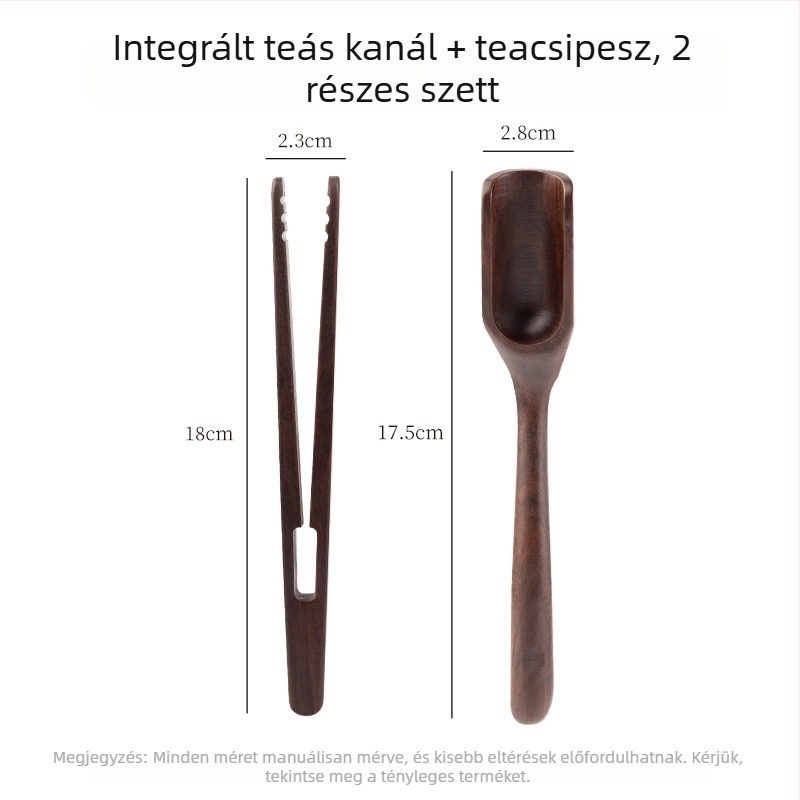 Diófából készült teáskanál – többfunkciós teás eszköz: kanál, lapát és csipesz