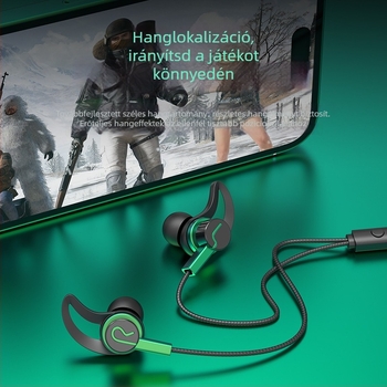 Új vezetékes gaming fülhallgató mikrofonnal, kompatibilis Huawei, OPPO, Xiaomi és vivo
