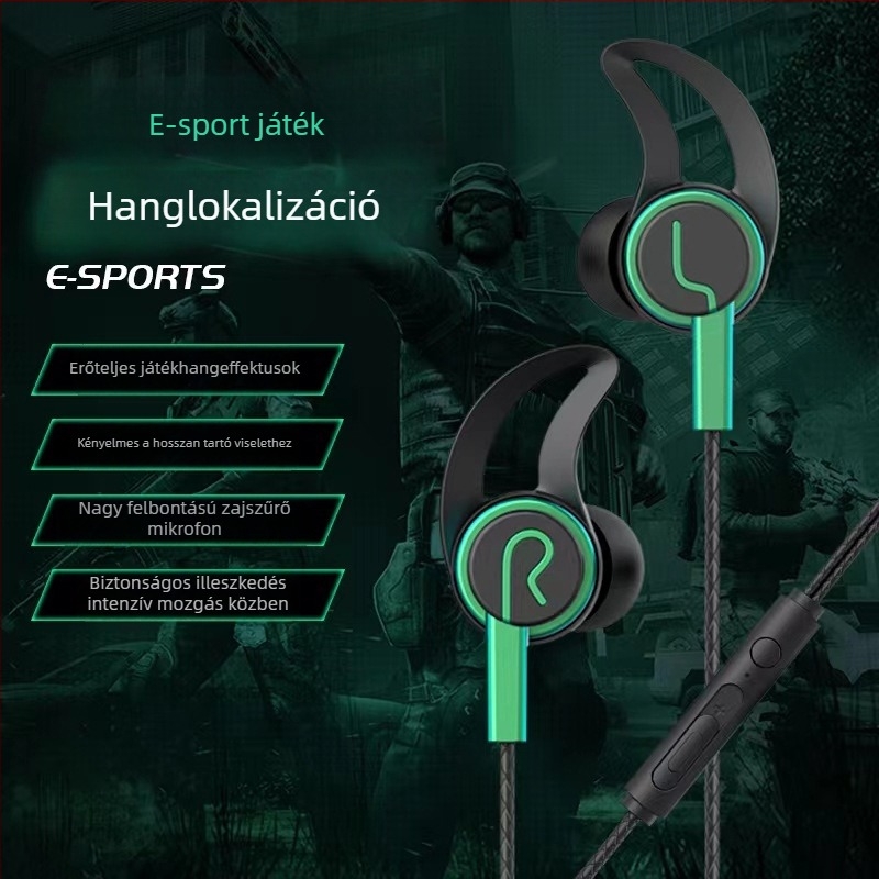 Új vezetékes gaming fülhallgató mikrofonnal, kompatibilis Huawei, OPPO, Xiaomi és vivo