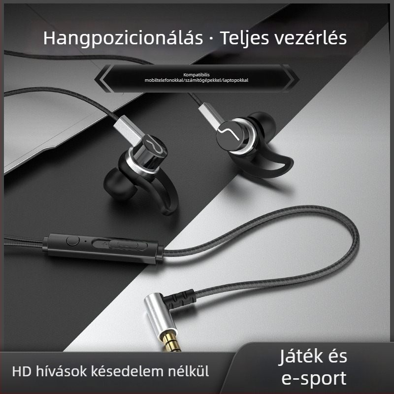 Új vezetékes gaming fülhallgató mikrofonnal, kompatibilis Huawei, OPPO, Xiaomi és vivo