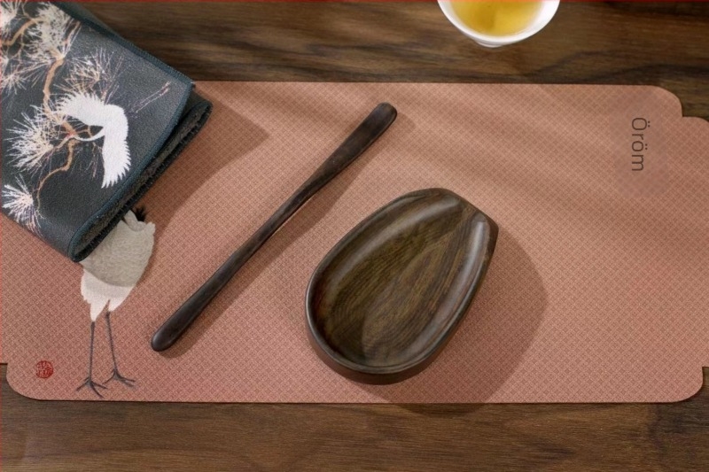 Ebenfa teáskészlet ónból készült teáskanállal és teáslapáttal, kung-fu tea ceremóniához, hat úriember, ébresztő tea lótusz
