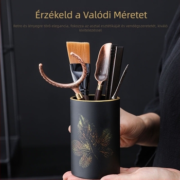 Hat teaceremonia eszközei: teaecset, teavilla, teáskés, teáskli psz, teáskanál, teáscsésze klipsz
