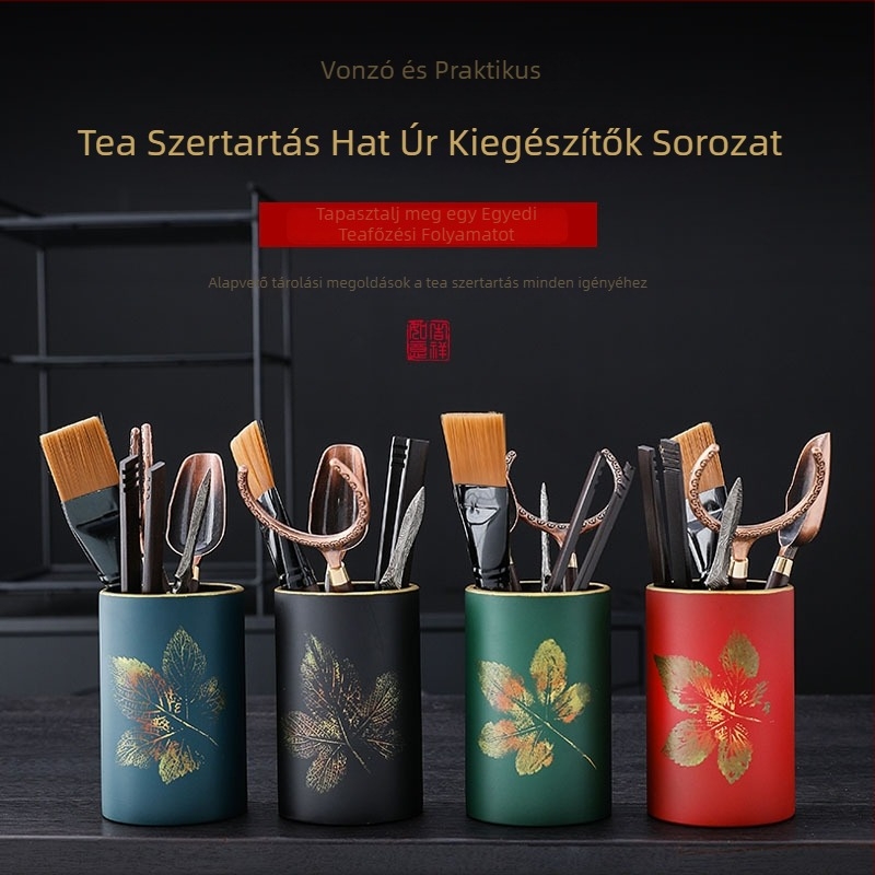 Hat teaceremonia eszközei: teaecset, teavilla, teáskés, teáskli psz, teáskanál, teáscsésze klipsz