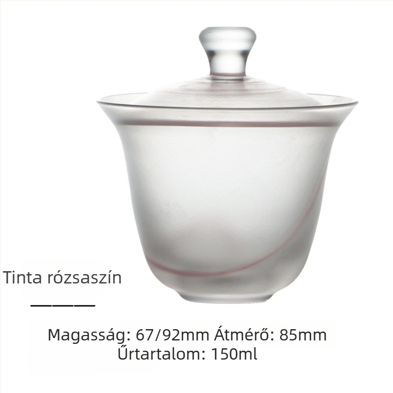 Japán stílusú üvegből készült buborékos fedeles tea tál otthoni használatra, egyszerű üveg teás tál, Kung Fu tea készlet, két részes teáscsésze
