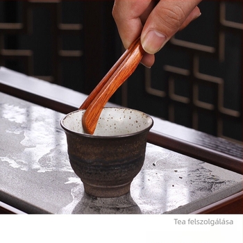 Fából készült Kung-Fu tea ceremónia készlet hat teás eszközzel