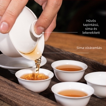Kung-Fu utazási teás készlet – hordozható kemping teáskészlet fedéllel és csészével
