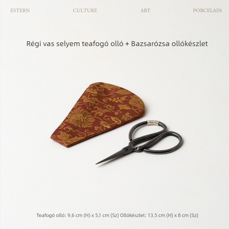 Vintage teás olló készlet teaceremóniához — teafilter vágó, kézzel készített cérnavágó olló, kompakt, magas minőségű teás olló