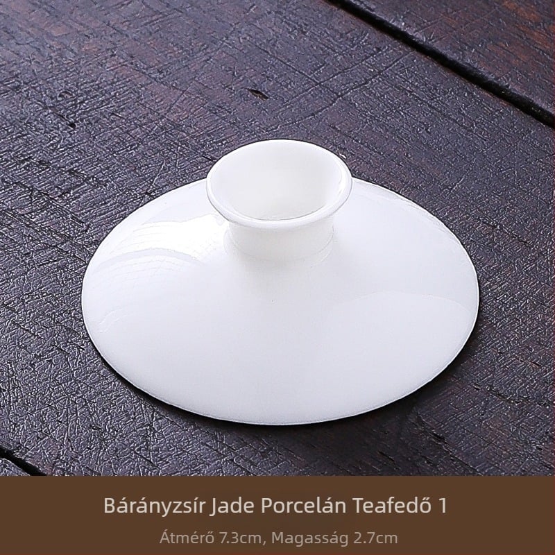 Fehér porcelán teás tál fedéllel
