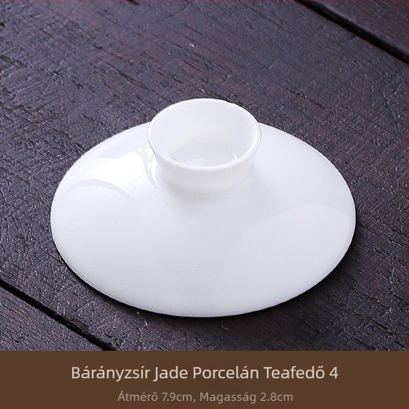 Fehér porcelán teás tál fedéllel