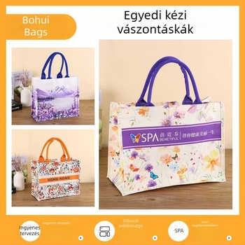 Vászon tote táska egyedi logóval, nagy kapacitású bevásárláshoz